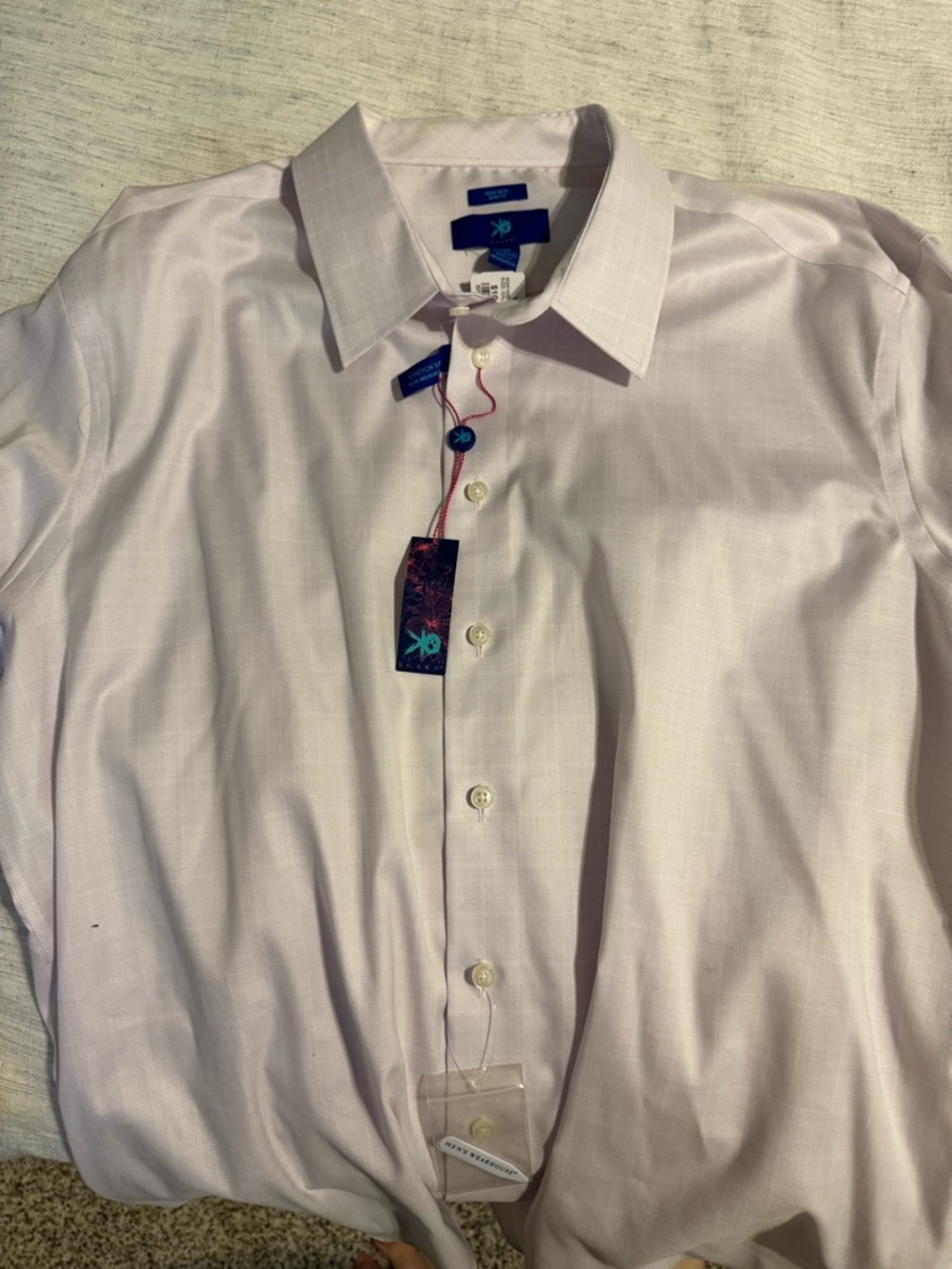 Egara Light Pink Dress Shirt - Button Front, Spread Collar